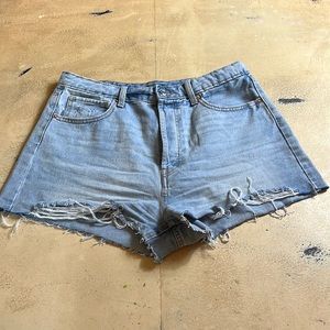 Wild Fable, Jean shorts, distressed, high rise cut off, size 12